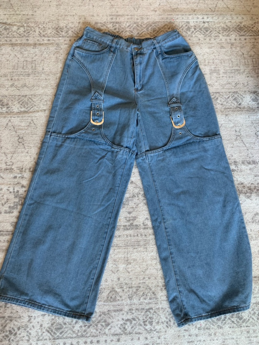 Highrise wide leg denim